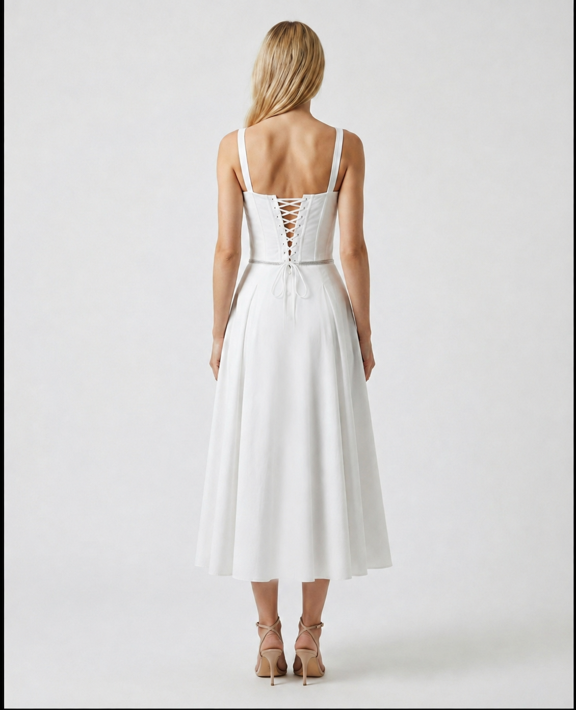 AURORA CORSET MIDI DRESS - Millie Blue