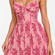 BLUSH FLORAL CORSET MAXI DRESS - Millie Blue
