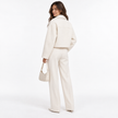 BOUCLE ZIP-UP COLLARED JACKET - Millie Blue
