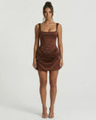 BRIANNA MINI DRESS Brown Millie Blue