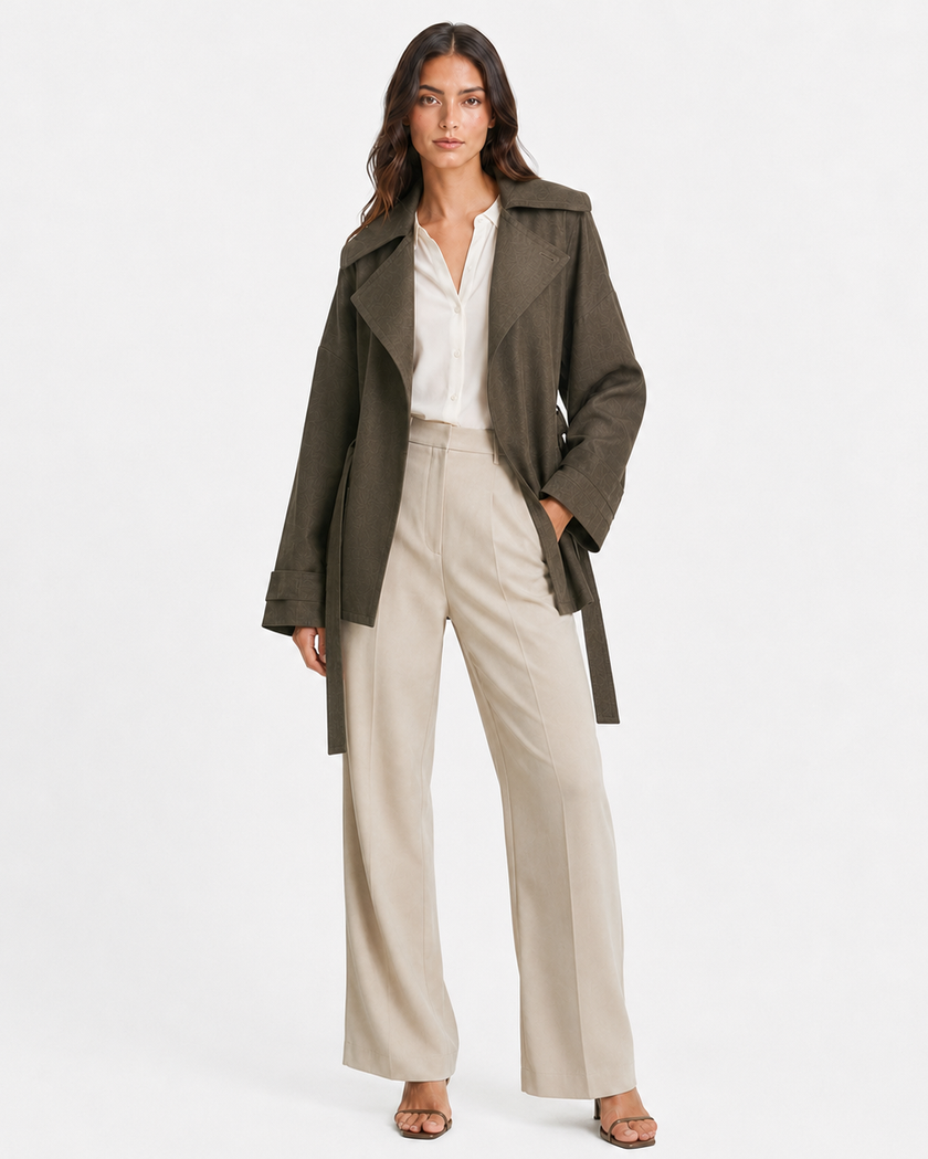 CELESTE BELTED JACKET - Millie Blue