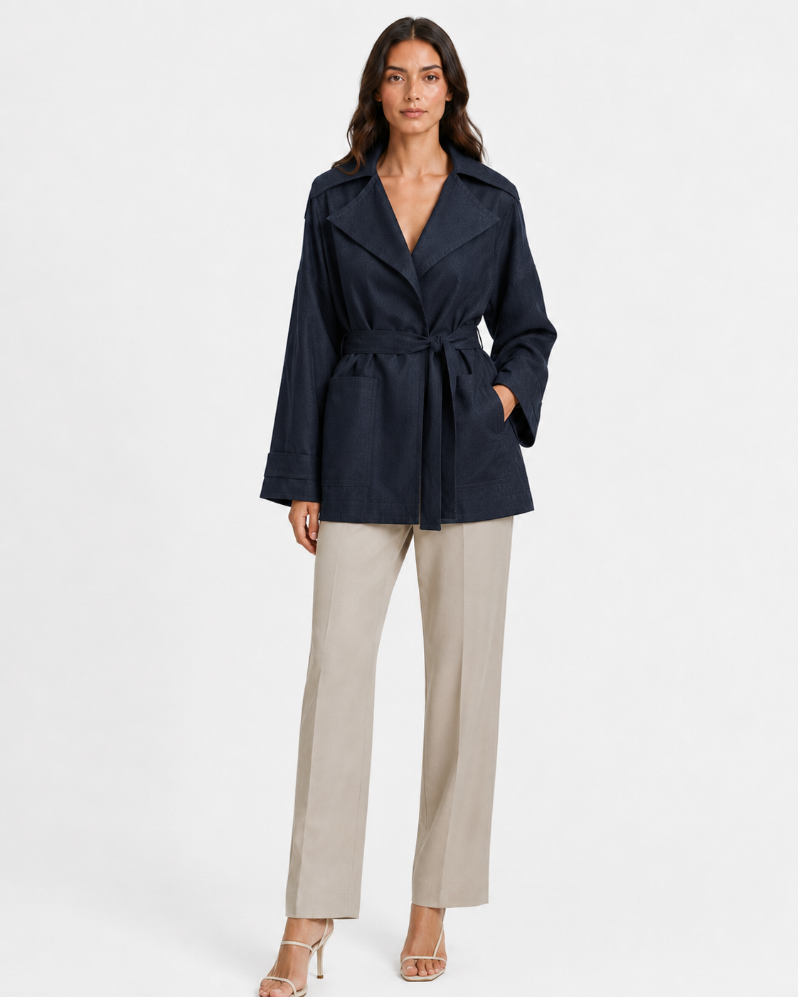 CELESTE BELTED JACKET - Millie Blue