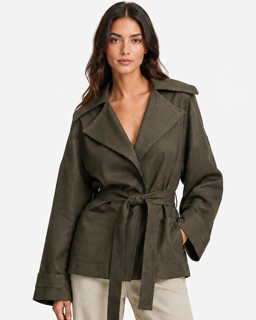 CELESTE BELTED JACKET - Millie Blue