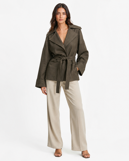 CELESTE BELTED JACKET - Millie Blue