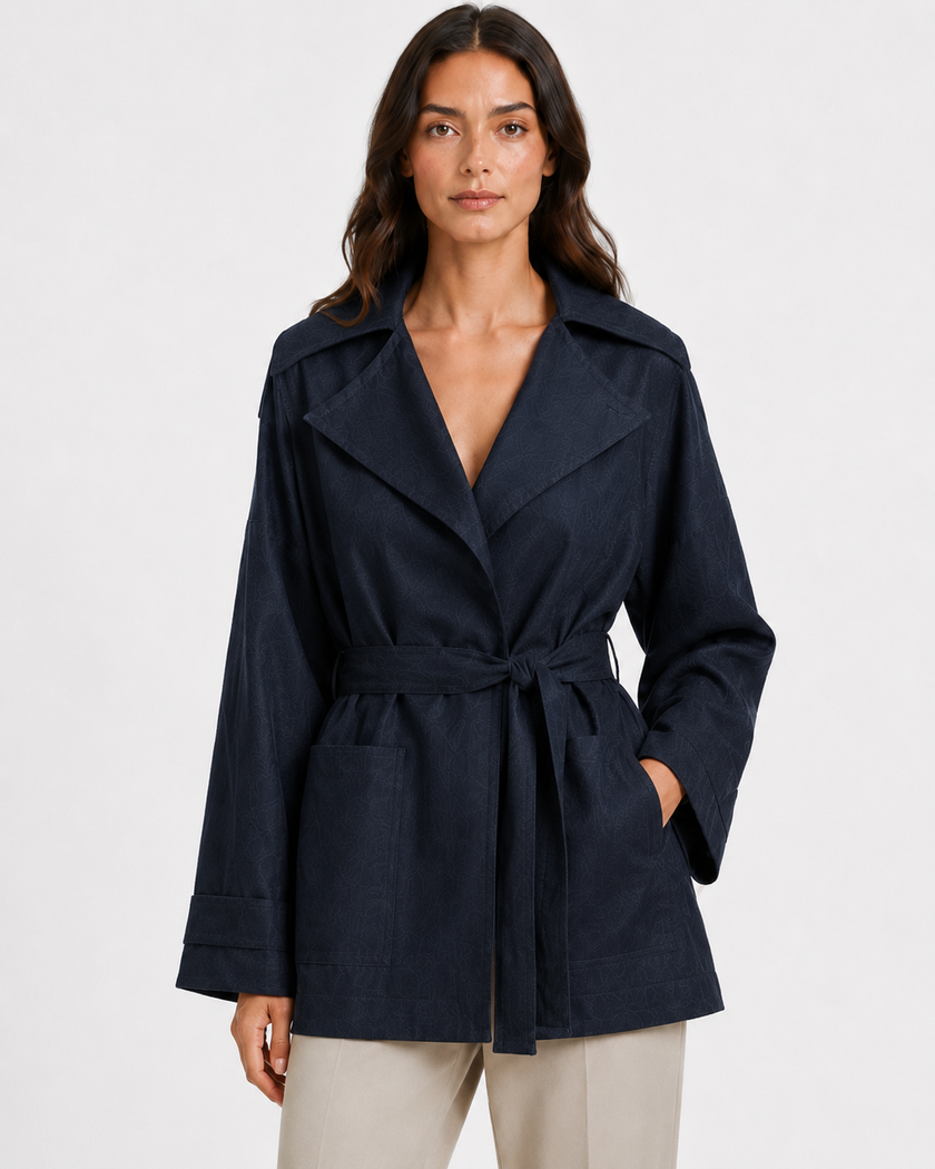 CELESTE BELTED JACKET - Millie Blue
