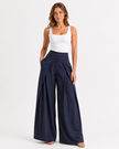 CELESTE PLEATED WIDE - LEG TROUSERS - Millie Blue