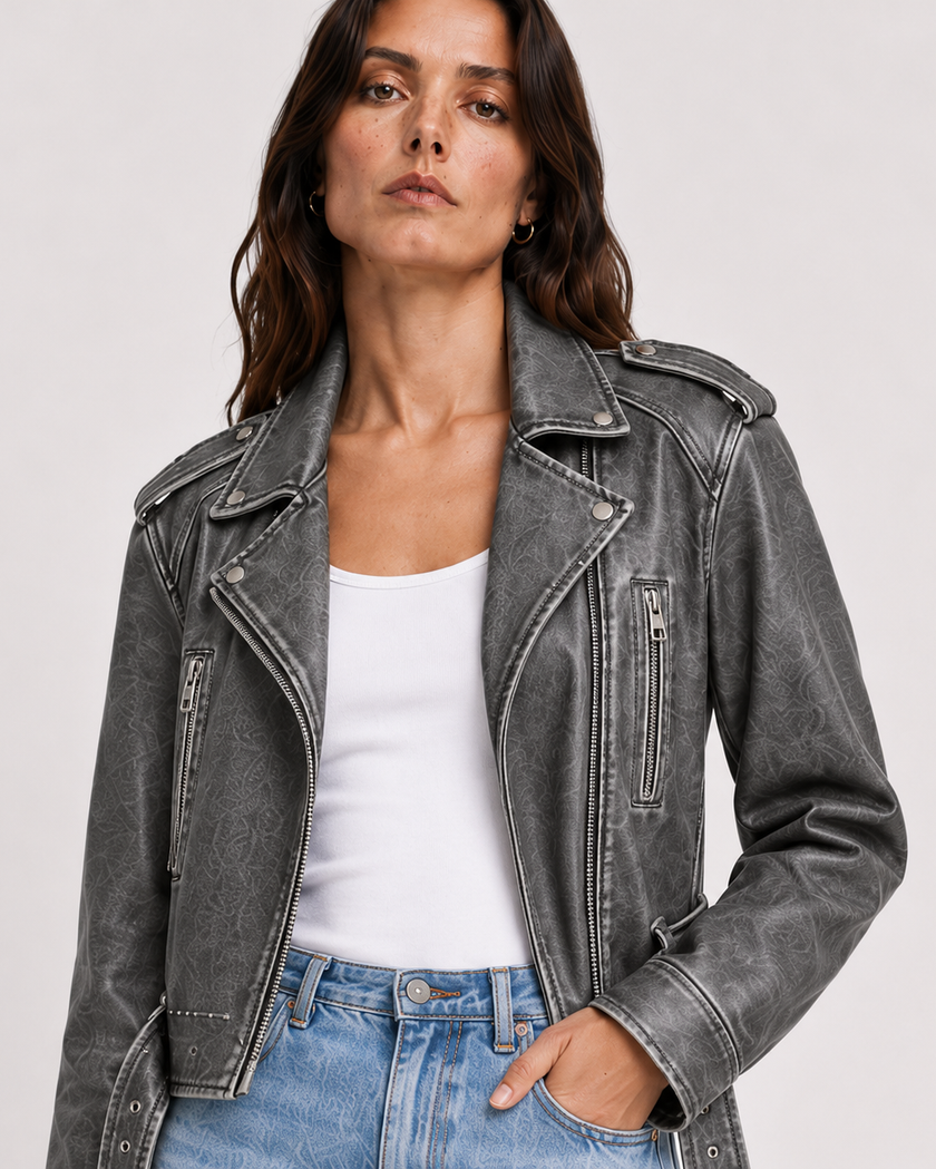 CLEO CROPPED JACKET - Millie Blue