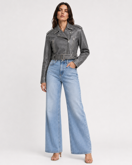 CLEO CROPPED JACKET - Millie Blue