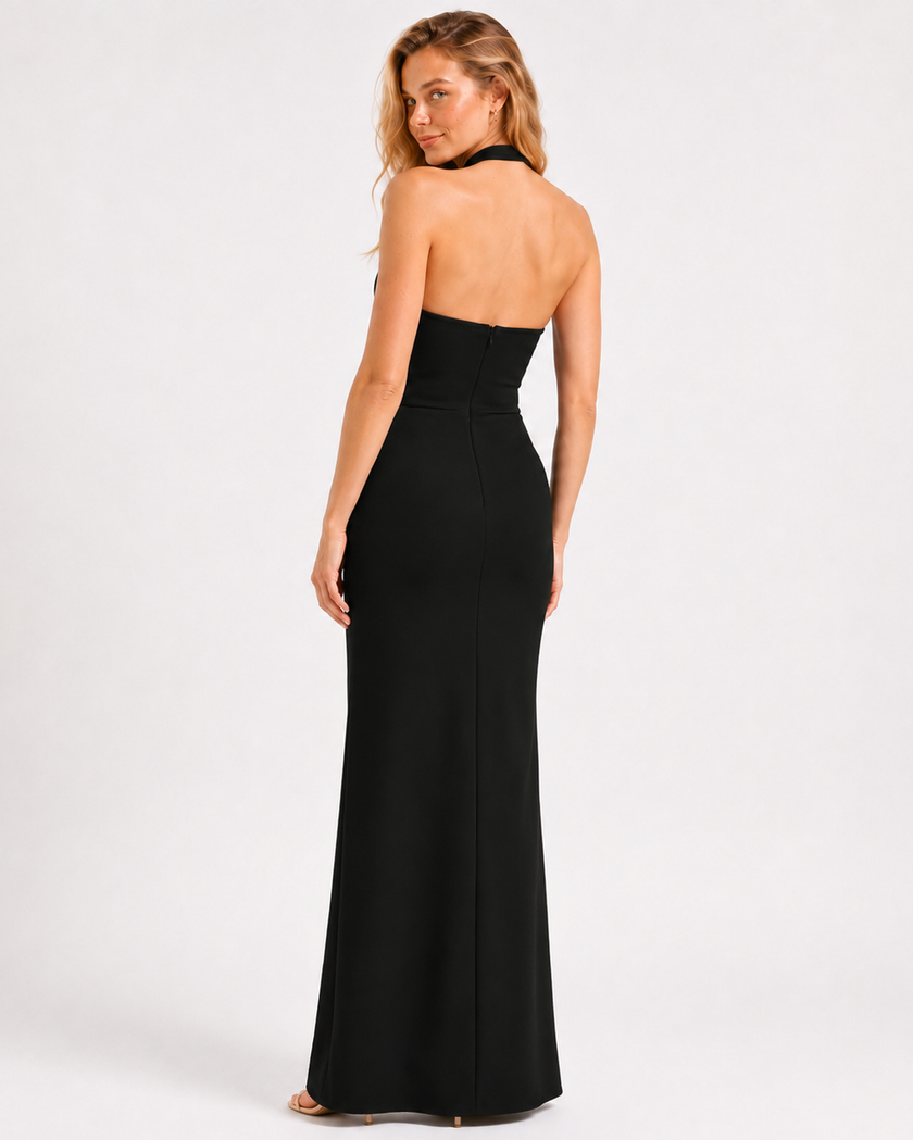 CLEO HALTER CUTOUT MAXI DRESS Millie Blue
