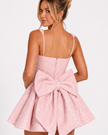 DOLORES BOW-BACK FLARED MINI DRESS Millie Blue