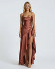 ELARA OFF-SHOULDER MAXI DRESS Rust Millie Blue