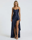 ELARA OFF-SHOULDER MAXI DRESS Navy Millie Blue