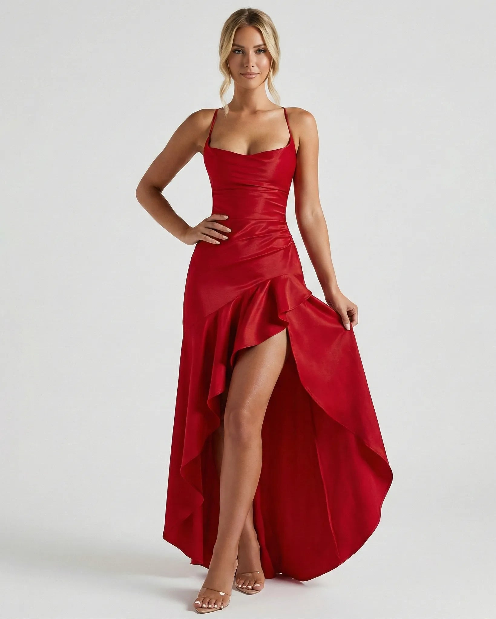 Elara | Off-Shoulder Cowl Maxi Dress