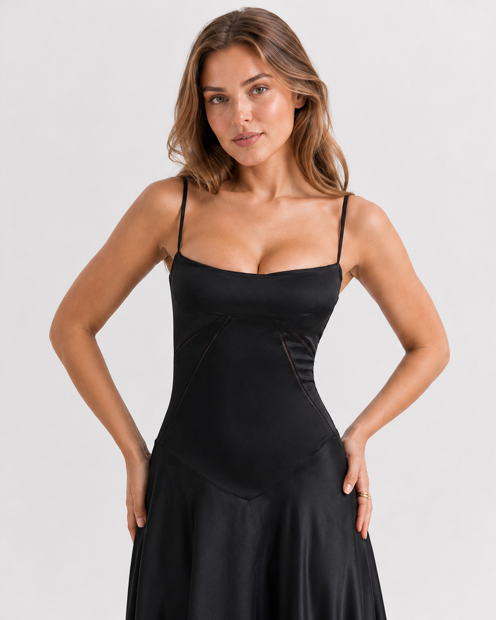 ELYSIA LACE - UP CORSET MAXI DRESS - Millie Blue