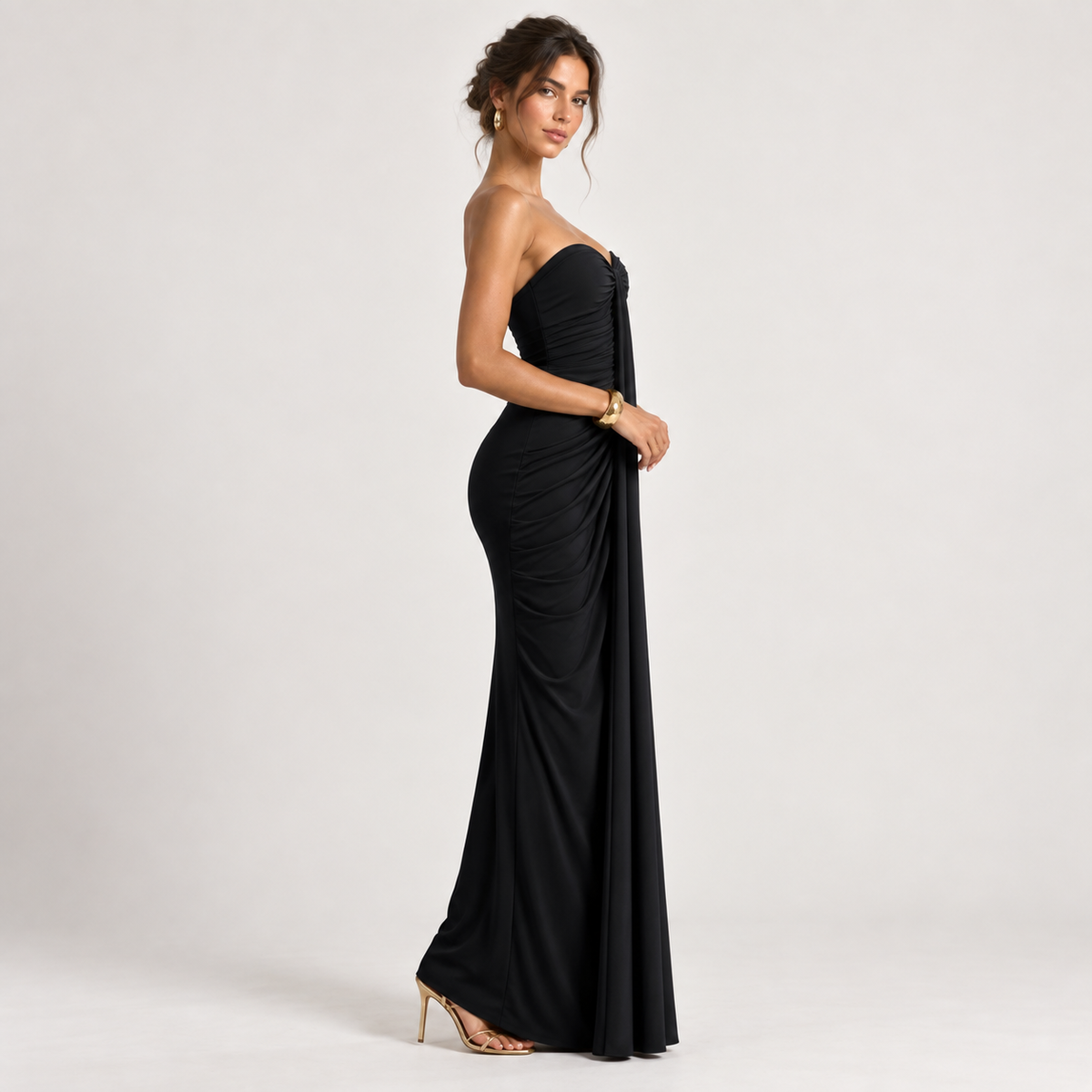FLEUR SWEETHEART RUCHED MAXI DRESS - Millie Blue