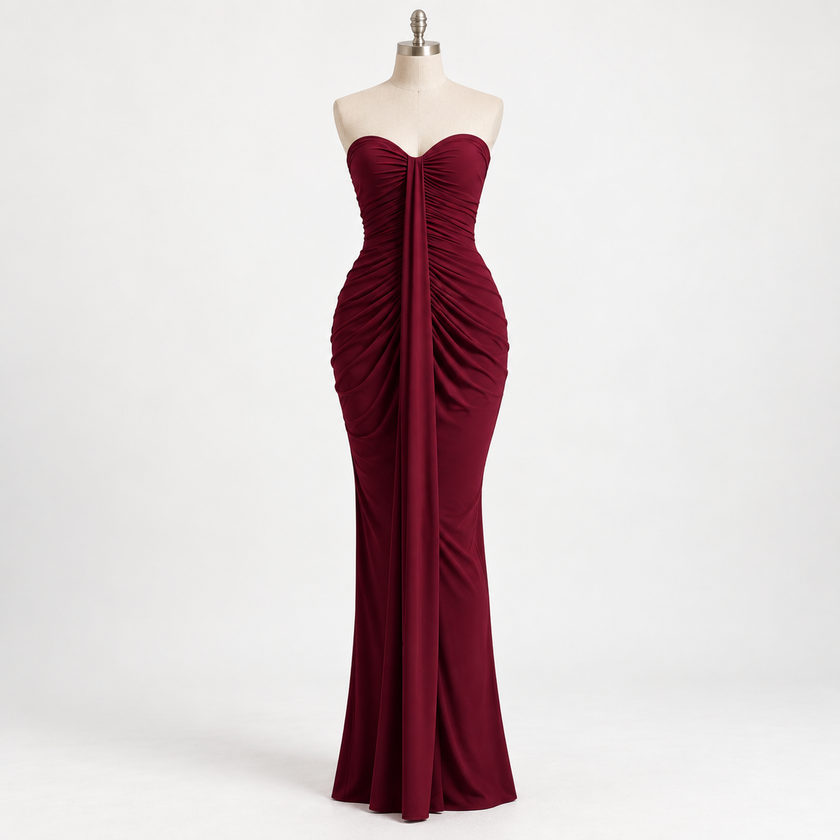 FLEUR SWEETHEART RUCHED MAXI DRESS - Millie Blue