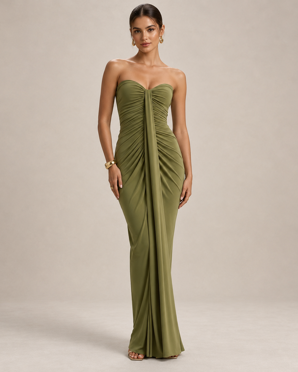 FLEUR SWEETHEART RUCHED MAXI DRESS - Millie Blue