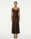GIA SATIN SLIP DRESS Brown Millie Blue