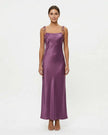 GIA SATIN SLIP DRESS Purple Millie Blue