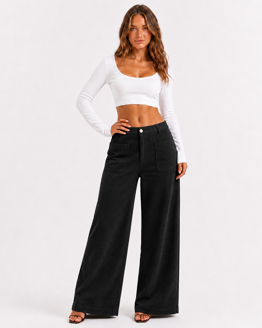HARPER CORDUROY PANTS Black Millie Blue