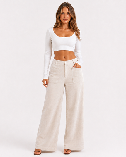 HARPER CORDUROY PANTS Beige Millie Blue