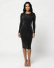 HARPER MIDNIGHT MIDI DRESS Black Millie Blue