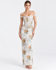 IRINE FLORAL CORSET MAXI DRESS - Millie Blue