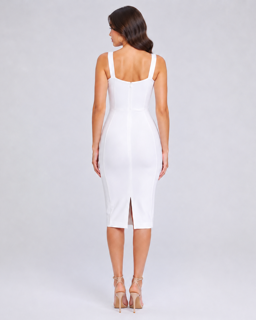ISABELLA SCALLOPED MIDI DRESS - Millie Blue