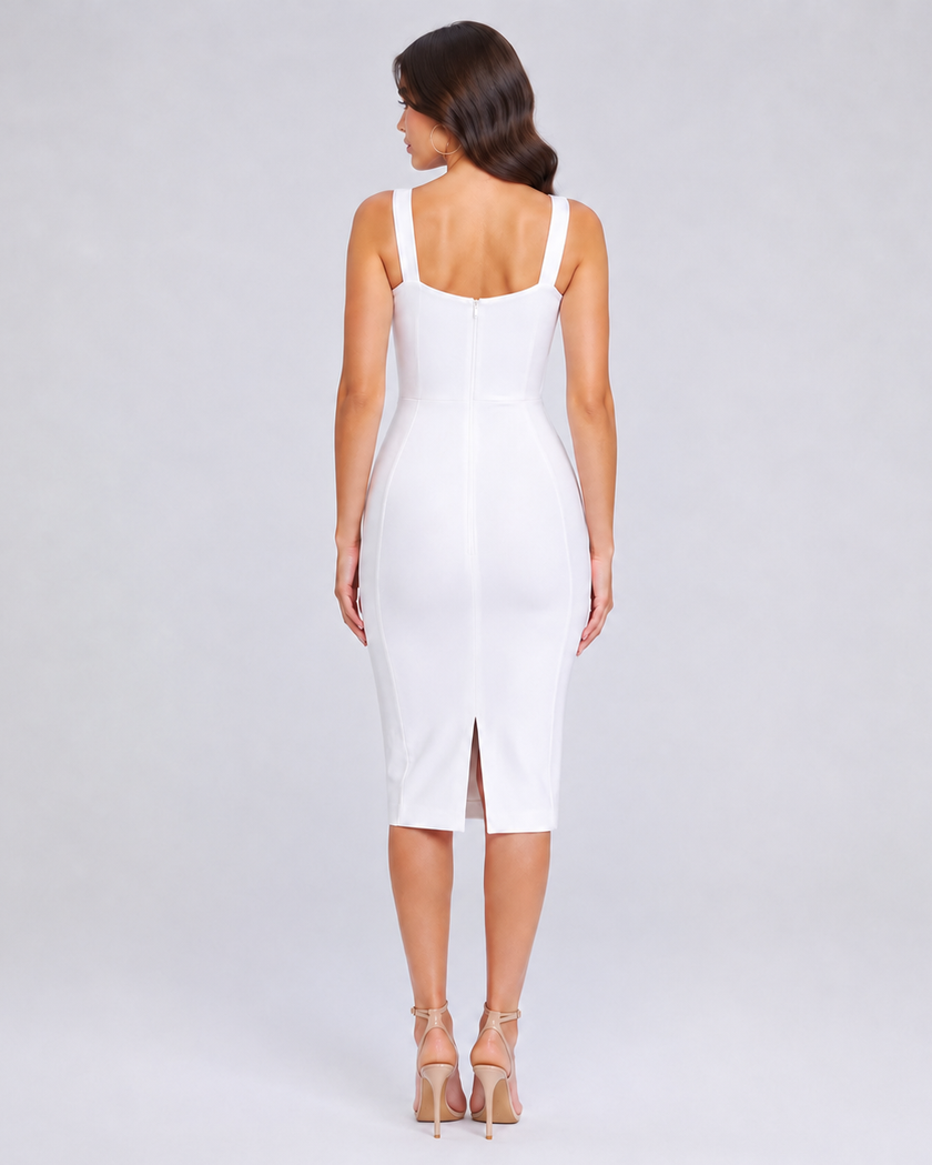 ISABELLA SCALLOPED MIDI DRESS - Millie Blue