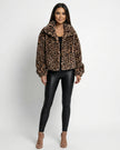 LEOPARD LUXE FAUX FUR JACKET Brown Millie Blue