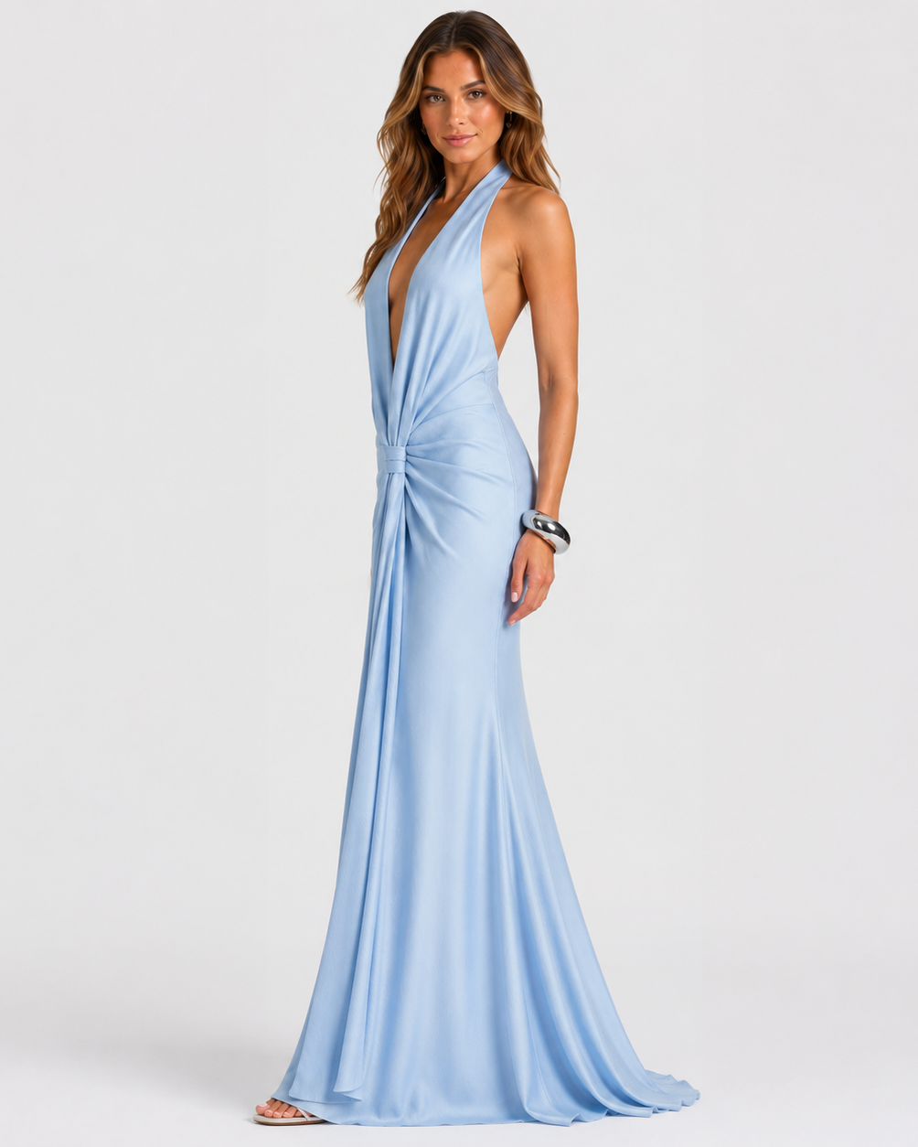 LYANNE HALTERNECK GOWN - Millie Blue