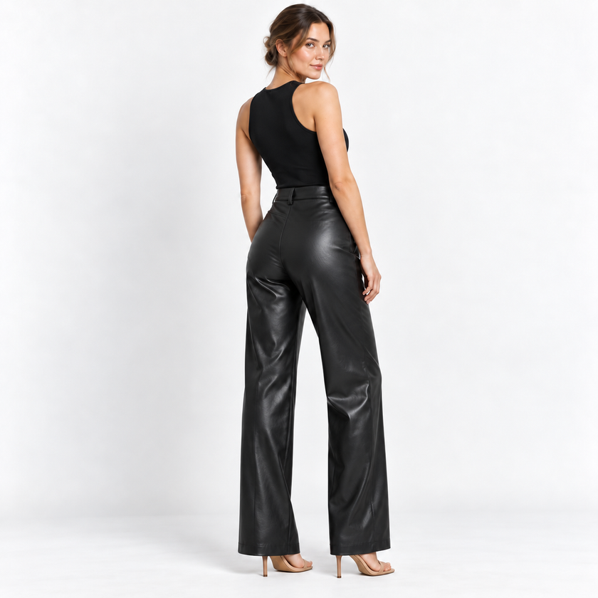 LYRA LEATHER PANTS - Millie Blue