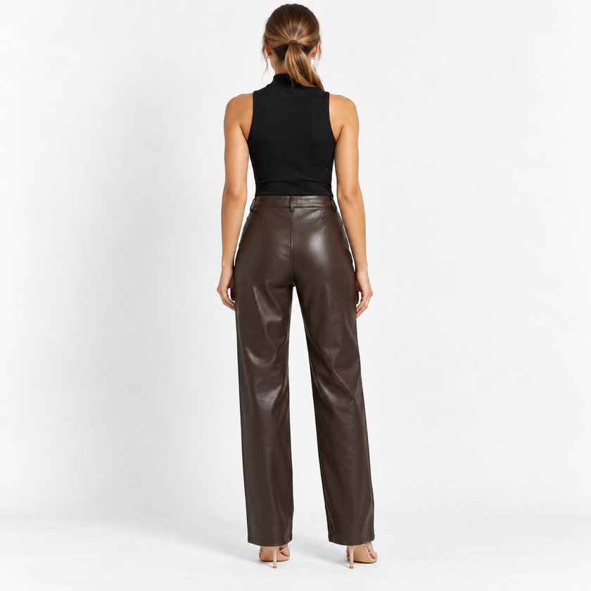 LYRA LEATHER PANTS - Millie Blue