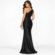 MADELINE ONE-SHOULDER SEQUIN MAXI DRESS - Millie Blue