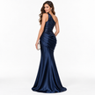 MADELINE ONE-SHOULDER SEQUIN MAXI DRESS - Millie Blue
