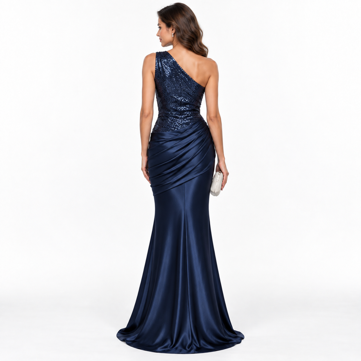 MADELINE ONE-SHOULDER SEQUIN MAXI DRESS - Millie Blue