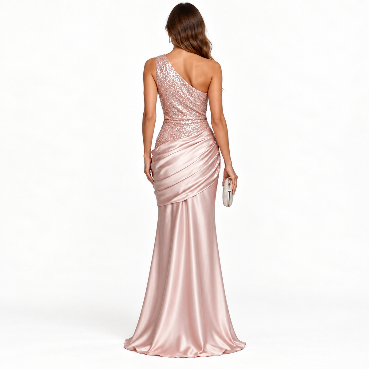 MADELINE ONE-SHOULDER SEQUIN MAXI DRESS - Millie Blue