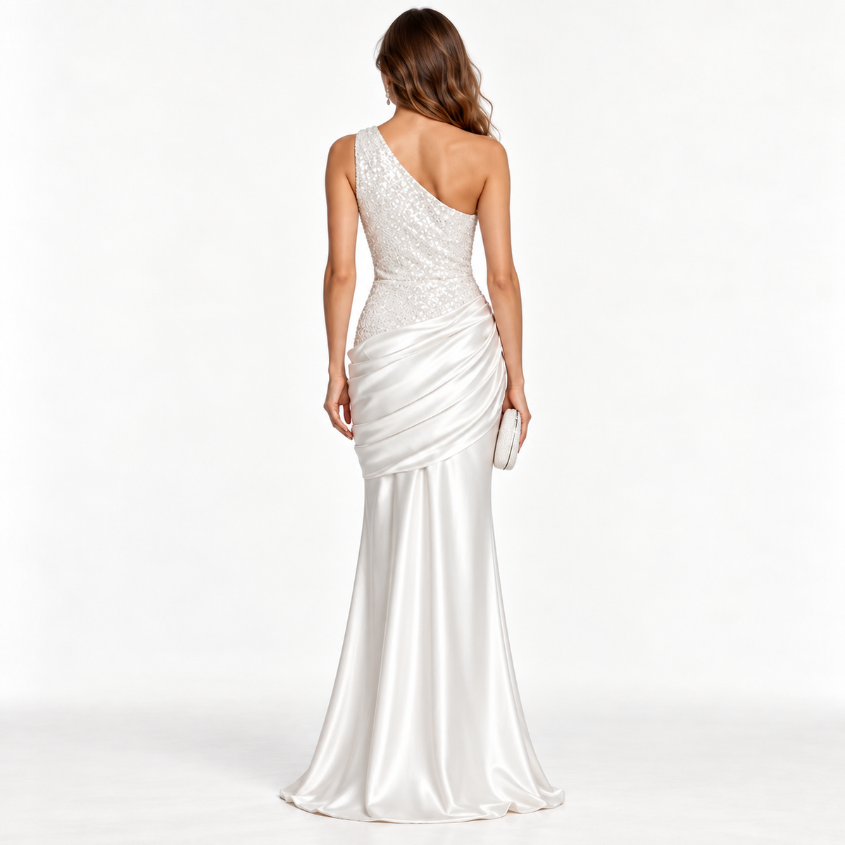 MADELINE ONE-SHOULDER SEQUIN MAXI DRESS - Millie Blue