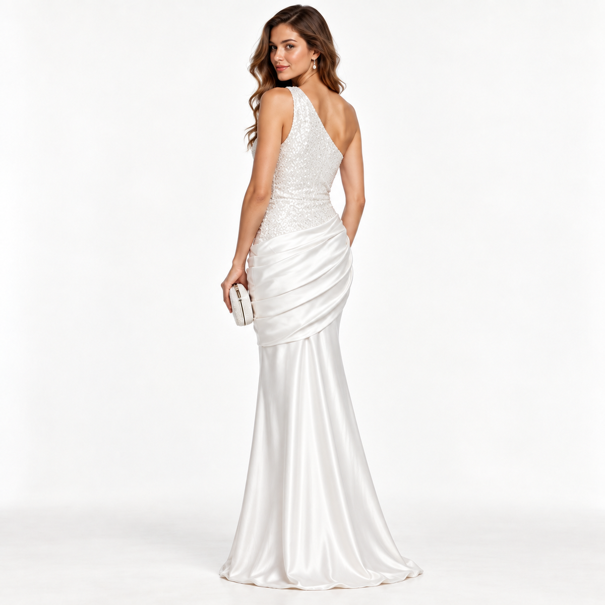 MADELINE ONE-SHOULDER SEQUIN MAXI DRESS - Millie Blue