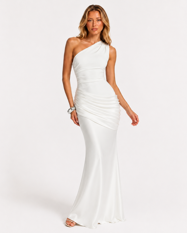 MADONA MAXI DRESS White Millie Blue