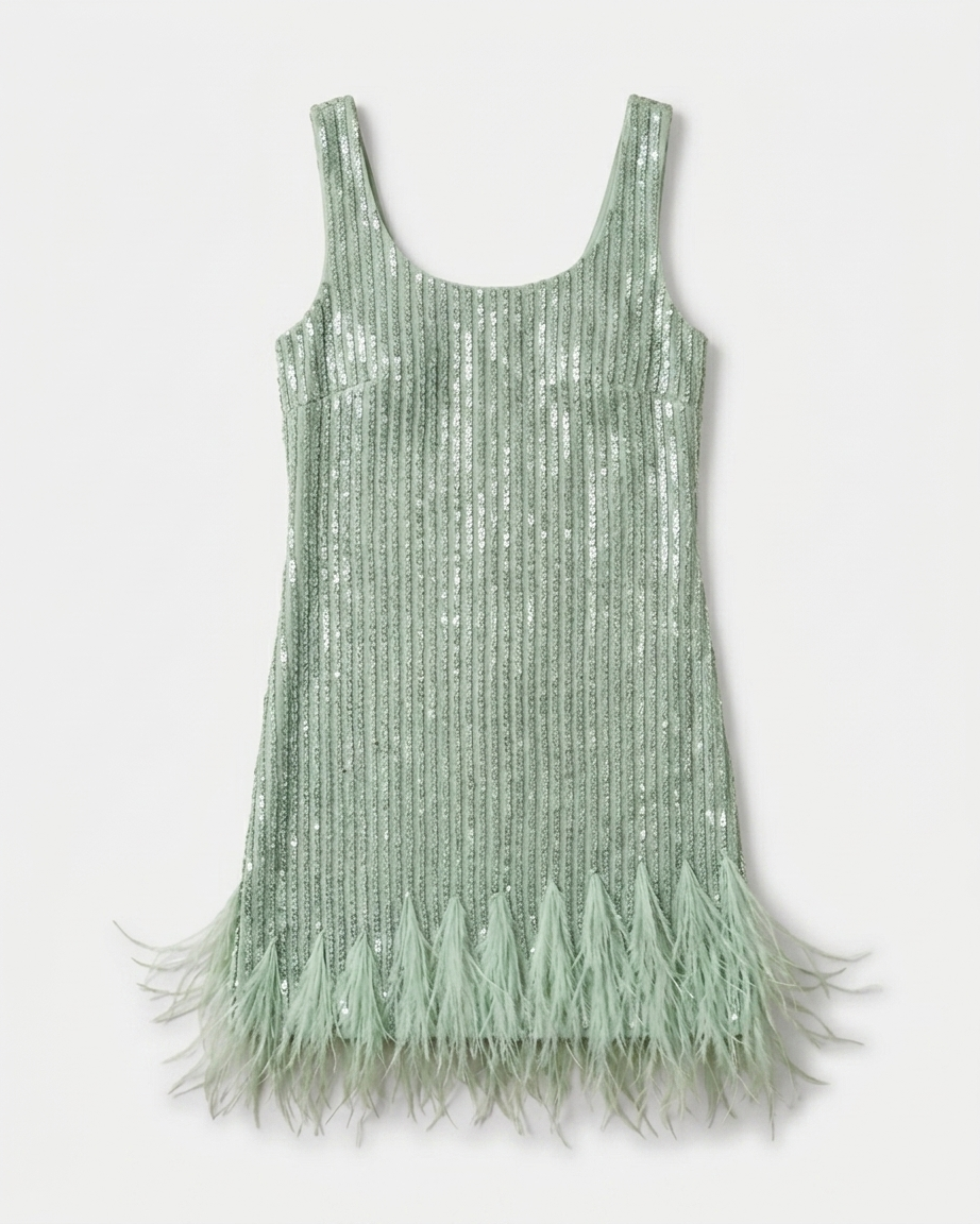 MARIBEL SEQUIN TASSLE MINI DRESS - Millie Blue