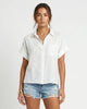MARIN LINEN SHIRT White Millie Blue