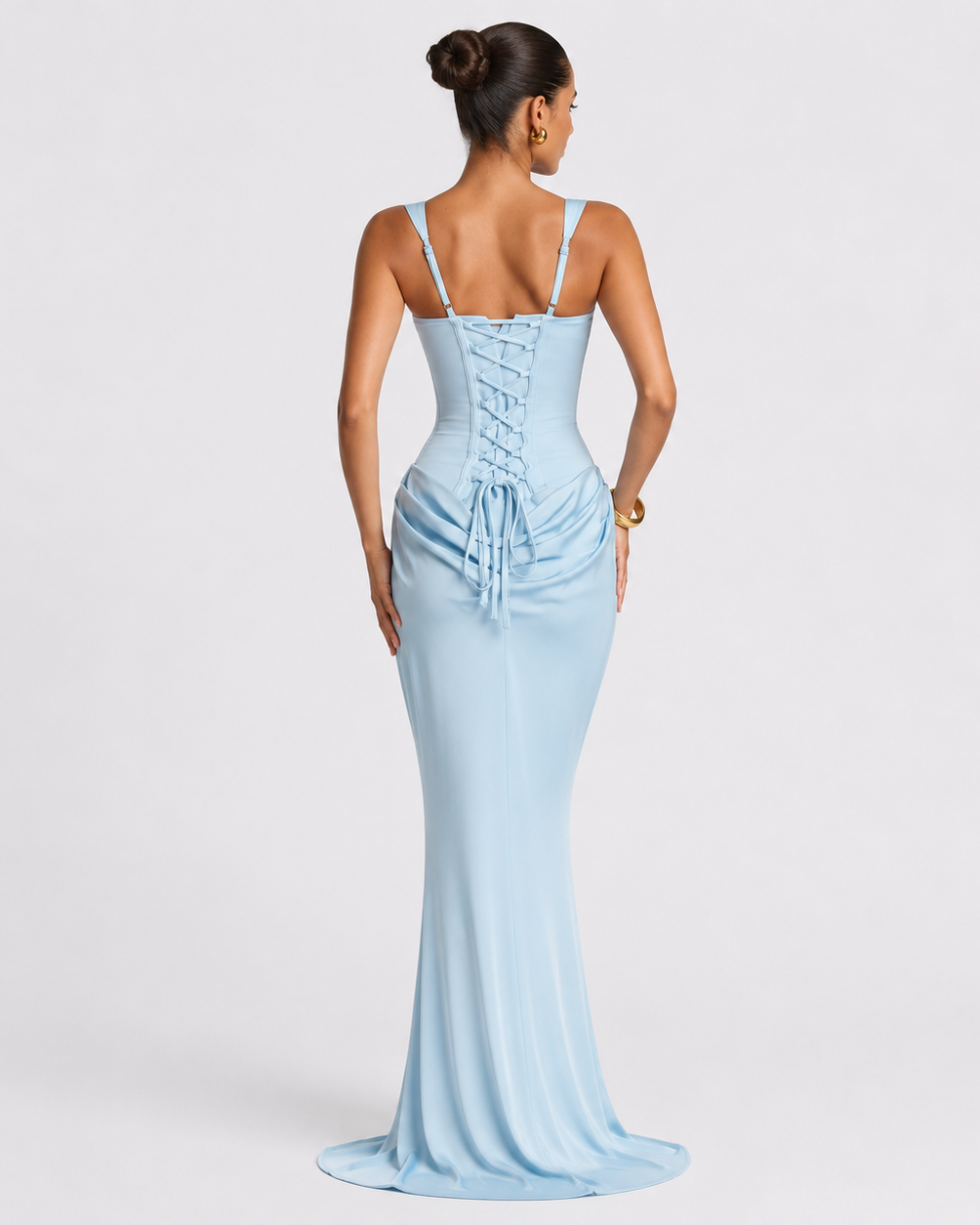 MAZIE CORSET MAXI DRESS - Millie Blue