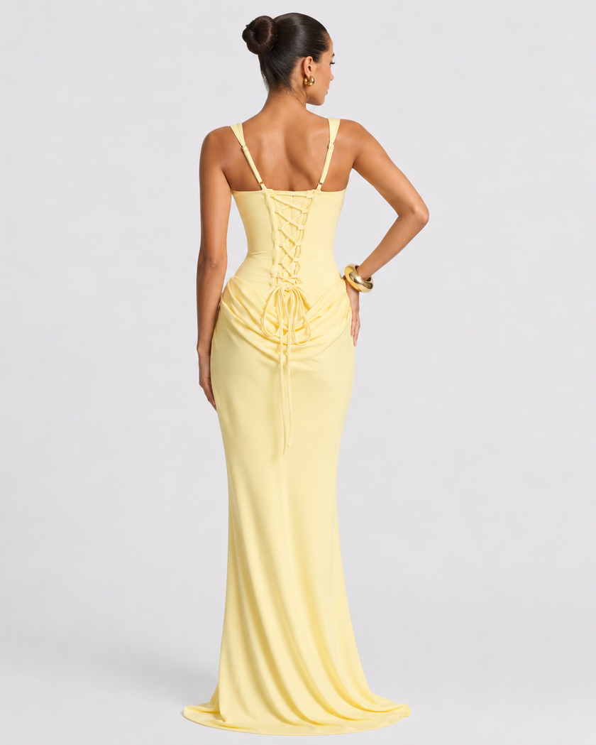 MAZIE CORSET MAXI DRESS - Millie Blue