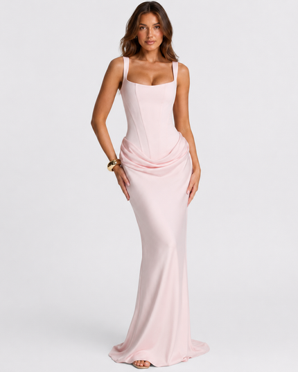 MAZIE CORSET MAXI DRESS - Millie Blue