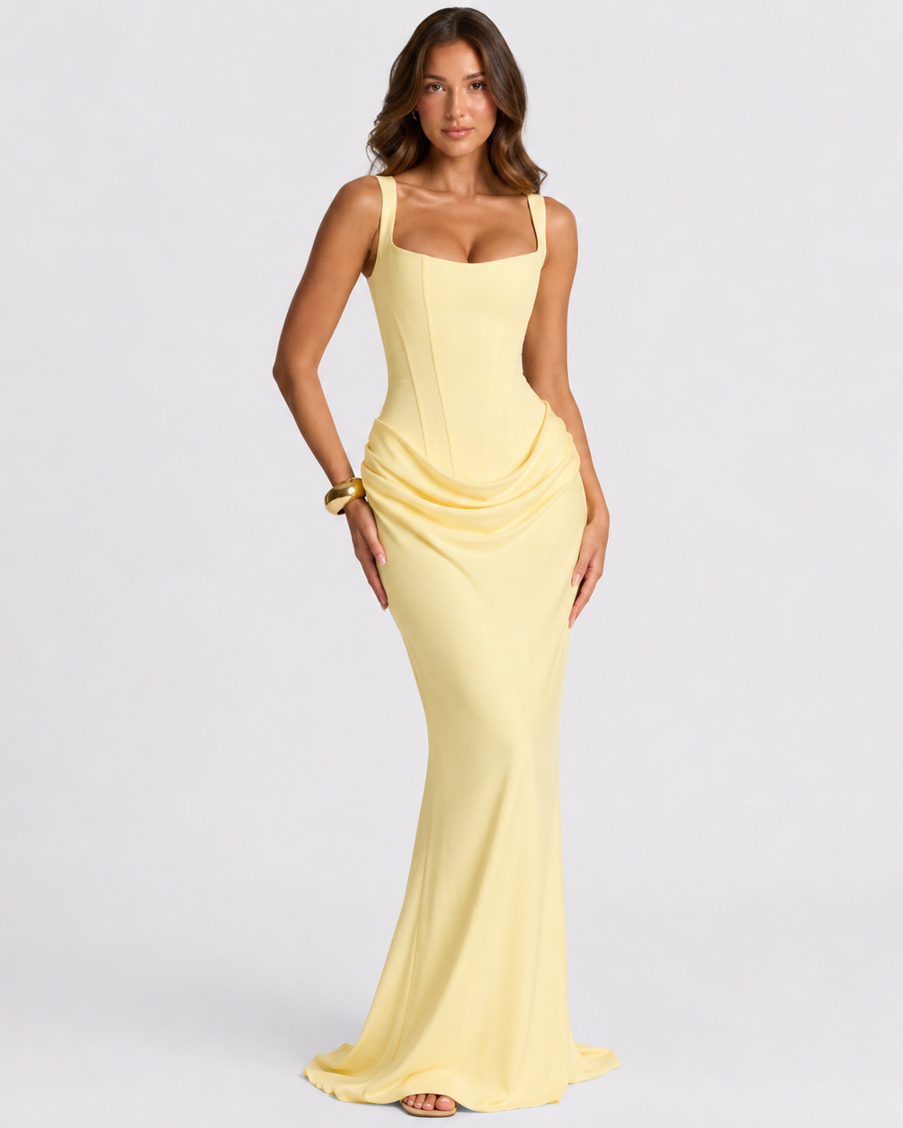 MAZIE CORSET MAXI DRESS - Millie Blue