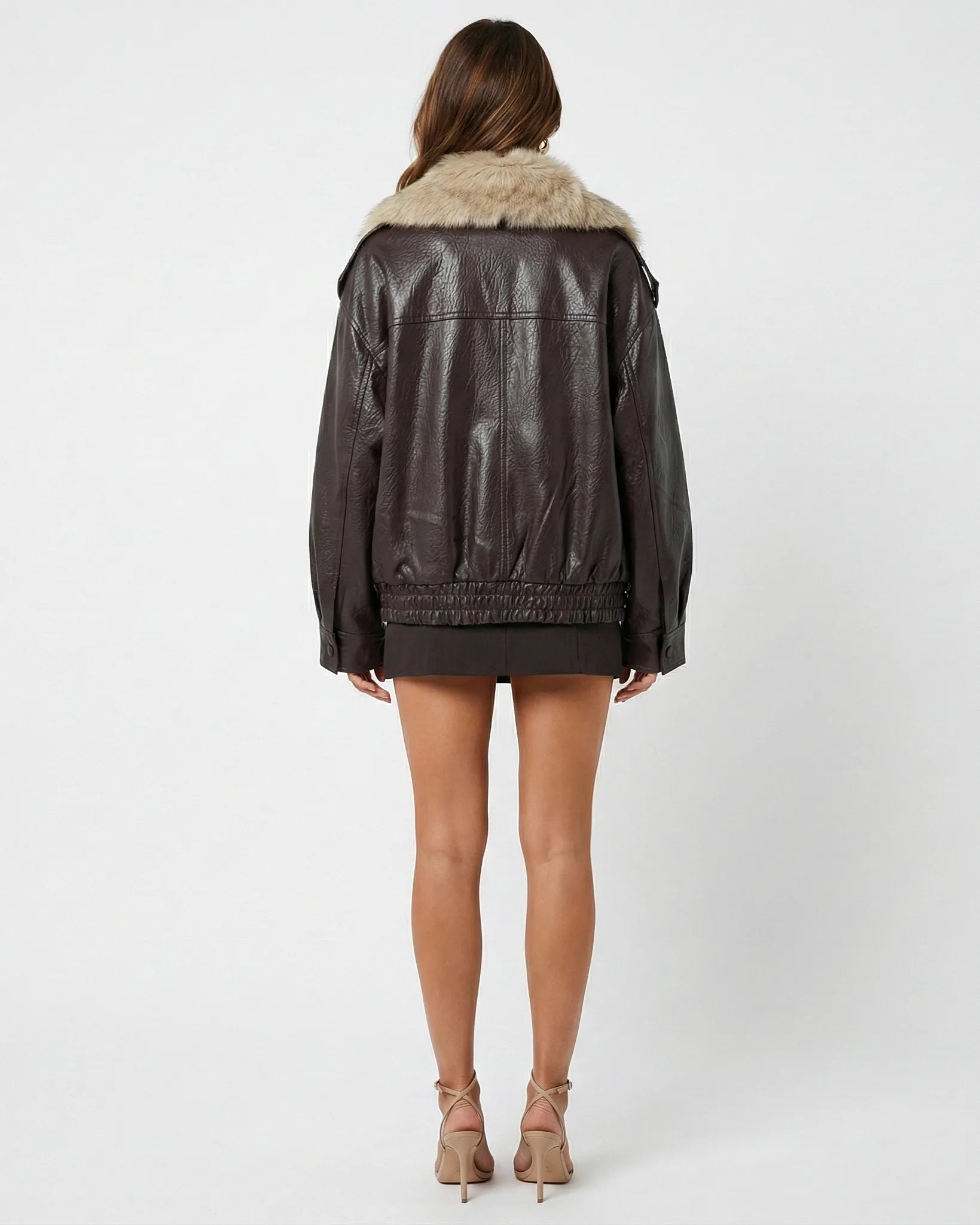 MILAN FUR LEATHER JACKET Millie Blue