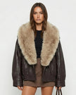 MILAN FUR LEATHER JACKET Millie Blue