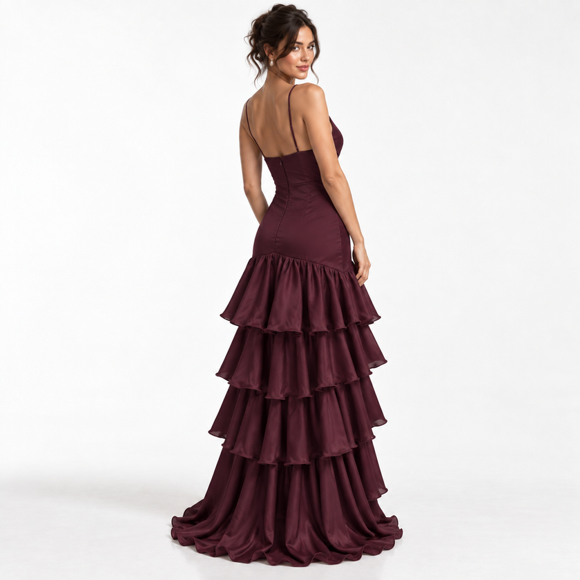 NIA RUFFLE MAXI DRESS - Millie Blue