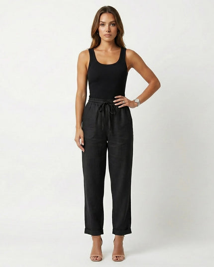 NOELLE LINEN PANTS Black Millie Blue